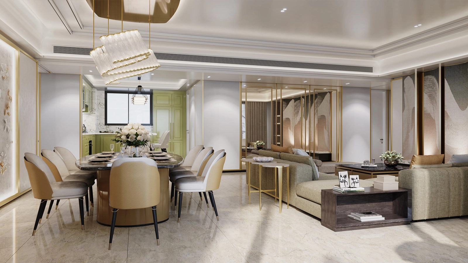 Brigade Icon Apartments in Mount Road Chennai living and dinning